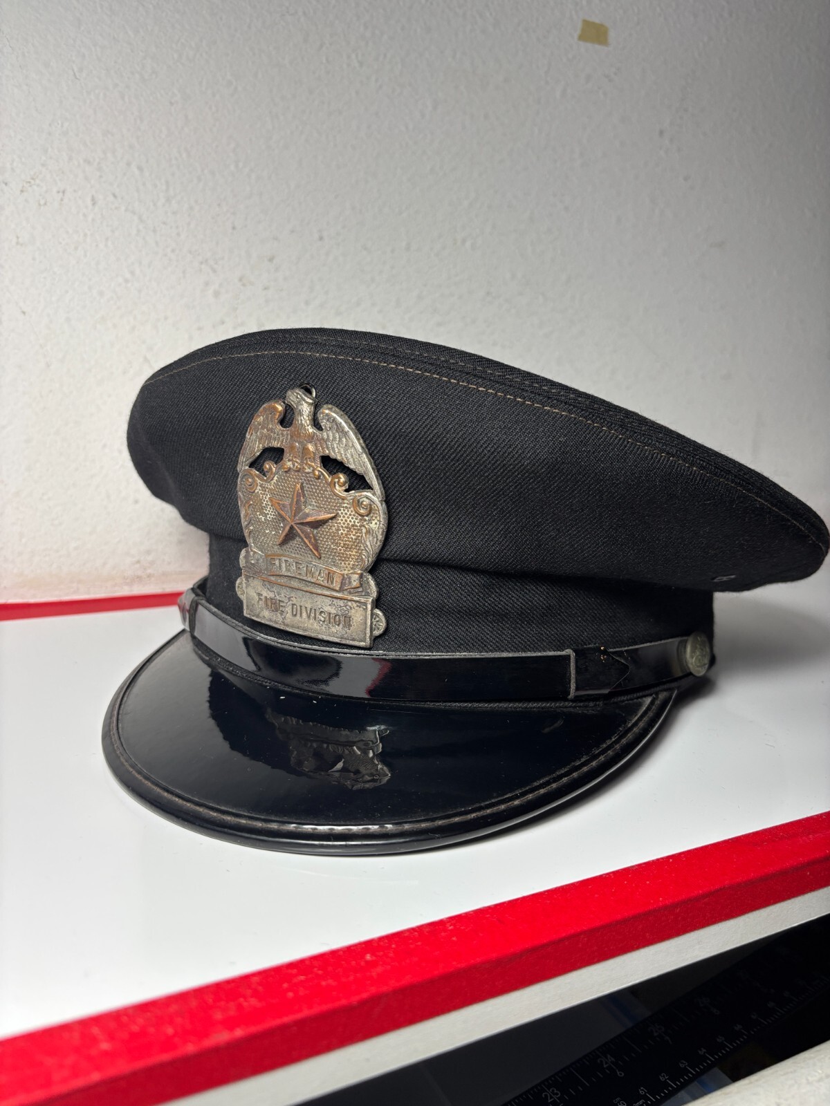 22.75″ Circumference, Vintage Collector Los Angeles Fireman Department Hat Cap