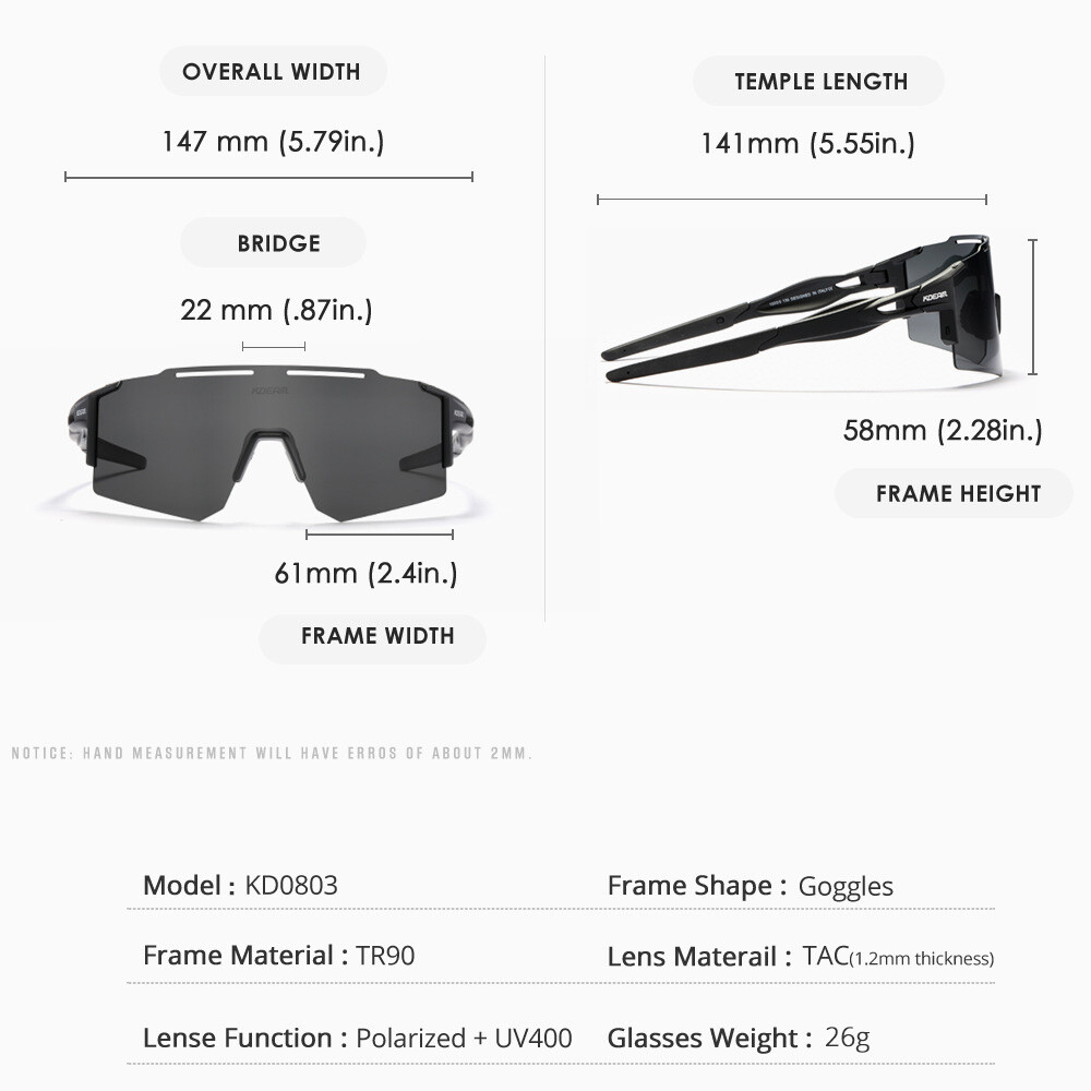 KDEAM Polarized Sunglasses Men&Women TR90 Outdoor Glasses Cycling Sports Goggles