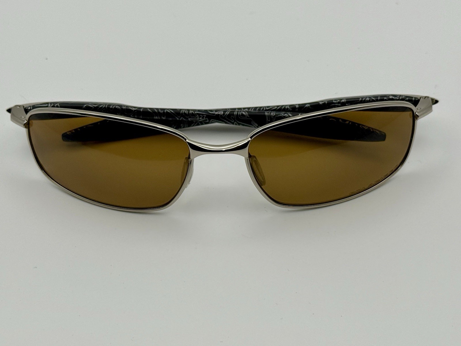 Rare Oakley Square Wire Chrome Bronze Polarized Custom Built w/ Box USA