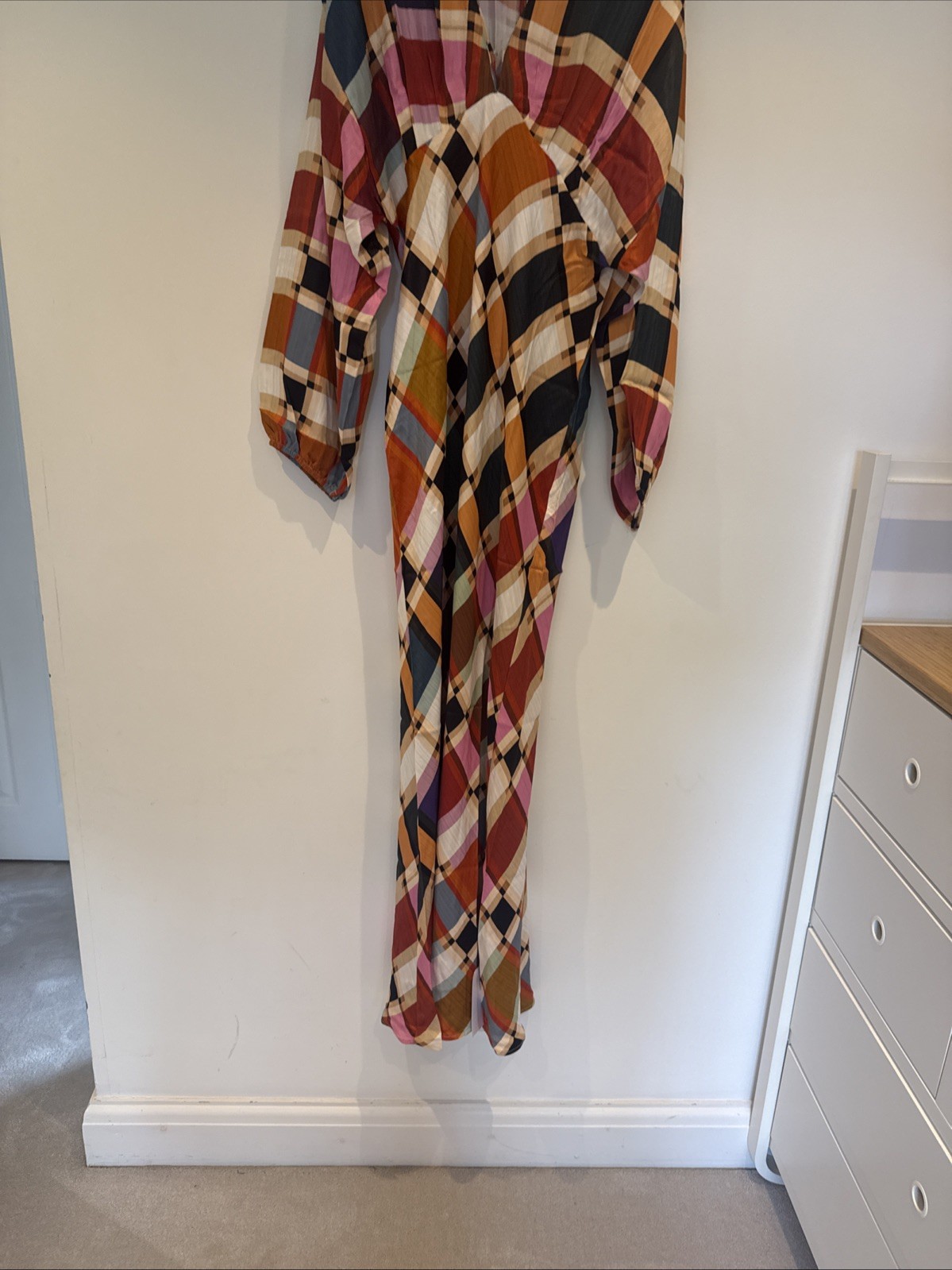 Never Fully Dressed Maxi Dress Size 8 Checked Pattern