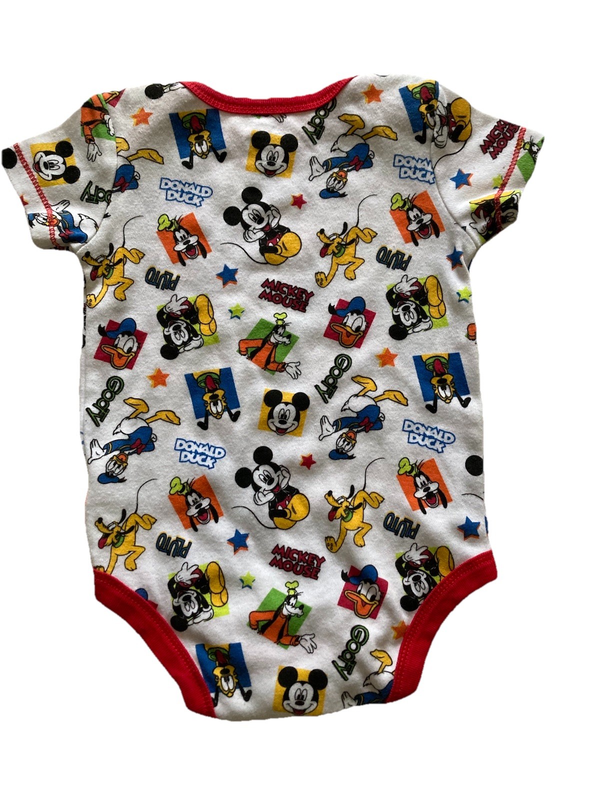 Disney Baby Size 3-6 Month One Piece Snap Close Mickey Donald Pluto