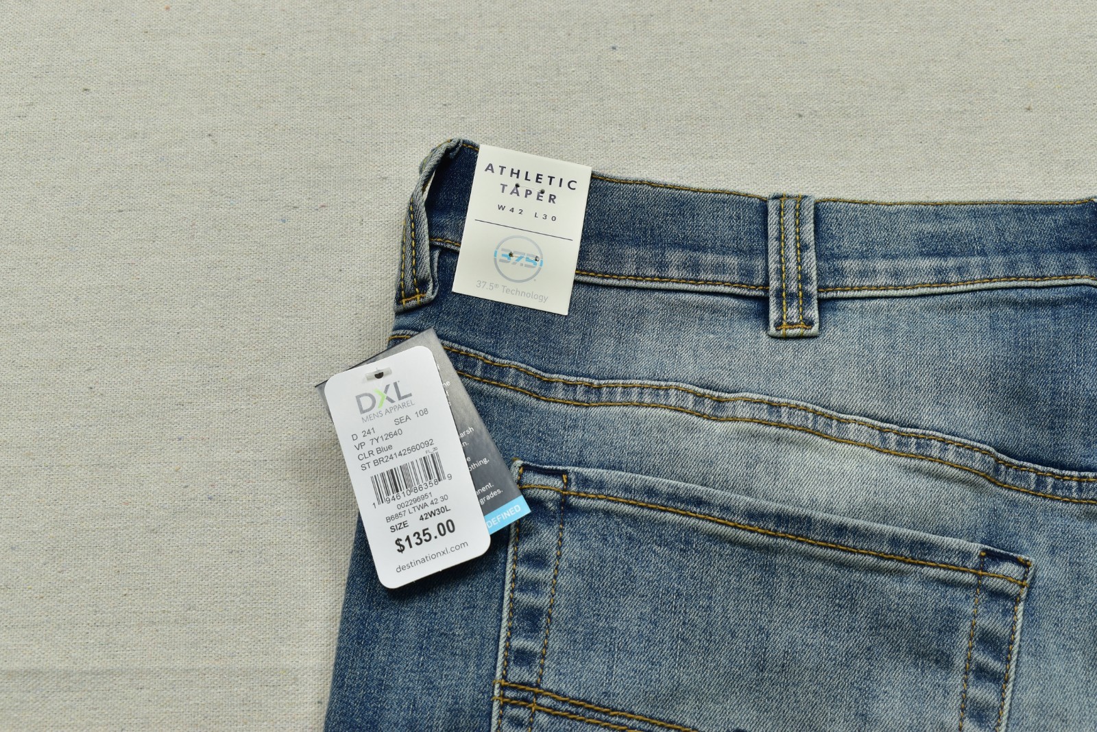 NEW Lucky Brand 411 Athletic Taper Men’s Hana 37.5 42×30 Stretch Blue Denim Jean
