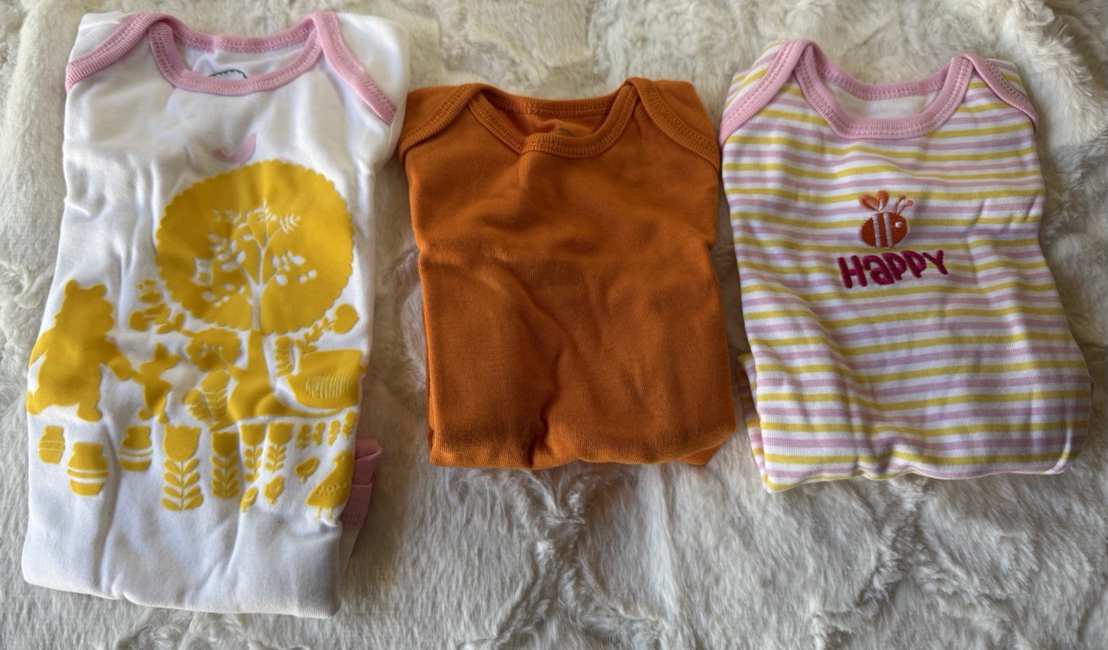 NEW Disney Baby 3-PK Cuddly Winnie the Pooh One Piece Size 6/9m