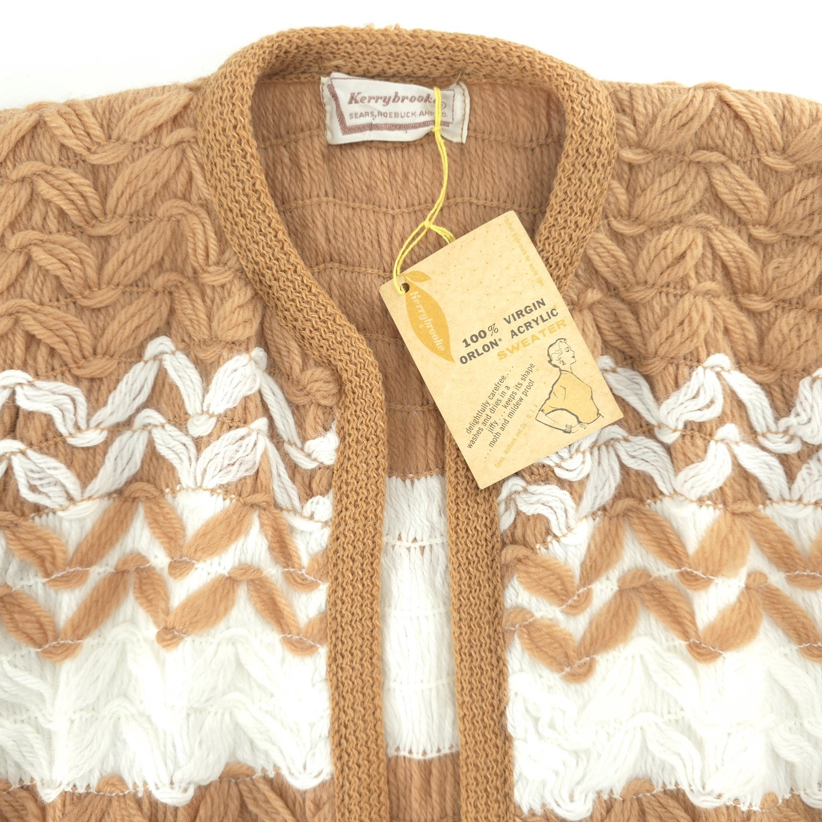Vintage Kerrybrooke Sears Roebuck Knit Sweater S Acrylic Retro Classic 60s