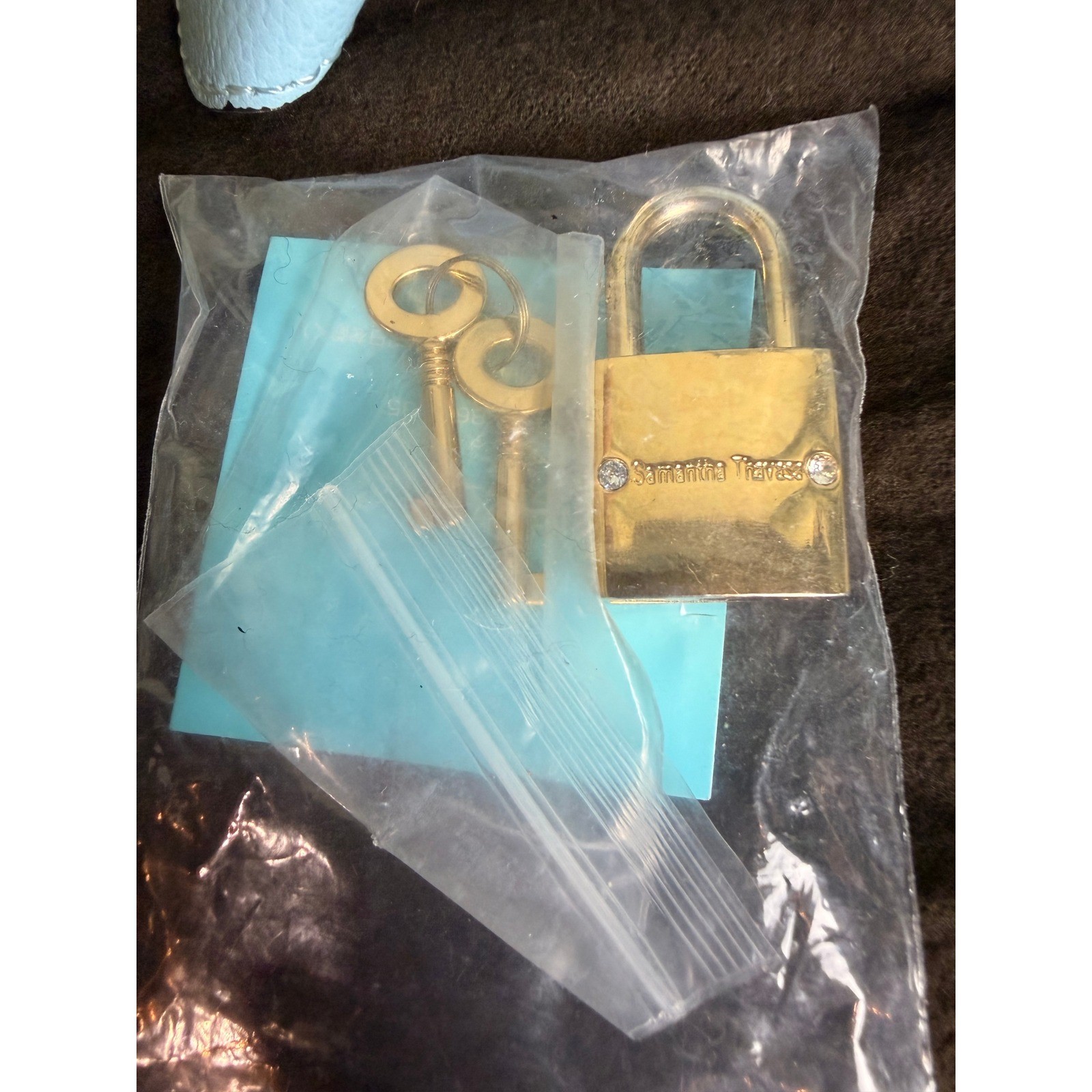 Samantha Thavasa Light Blue Pebbled Leather Satchel Bag with Gold Hardware