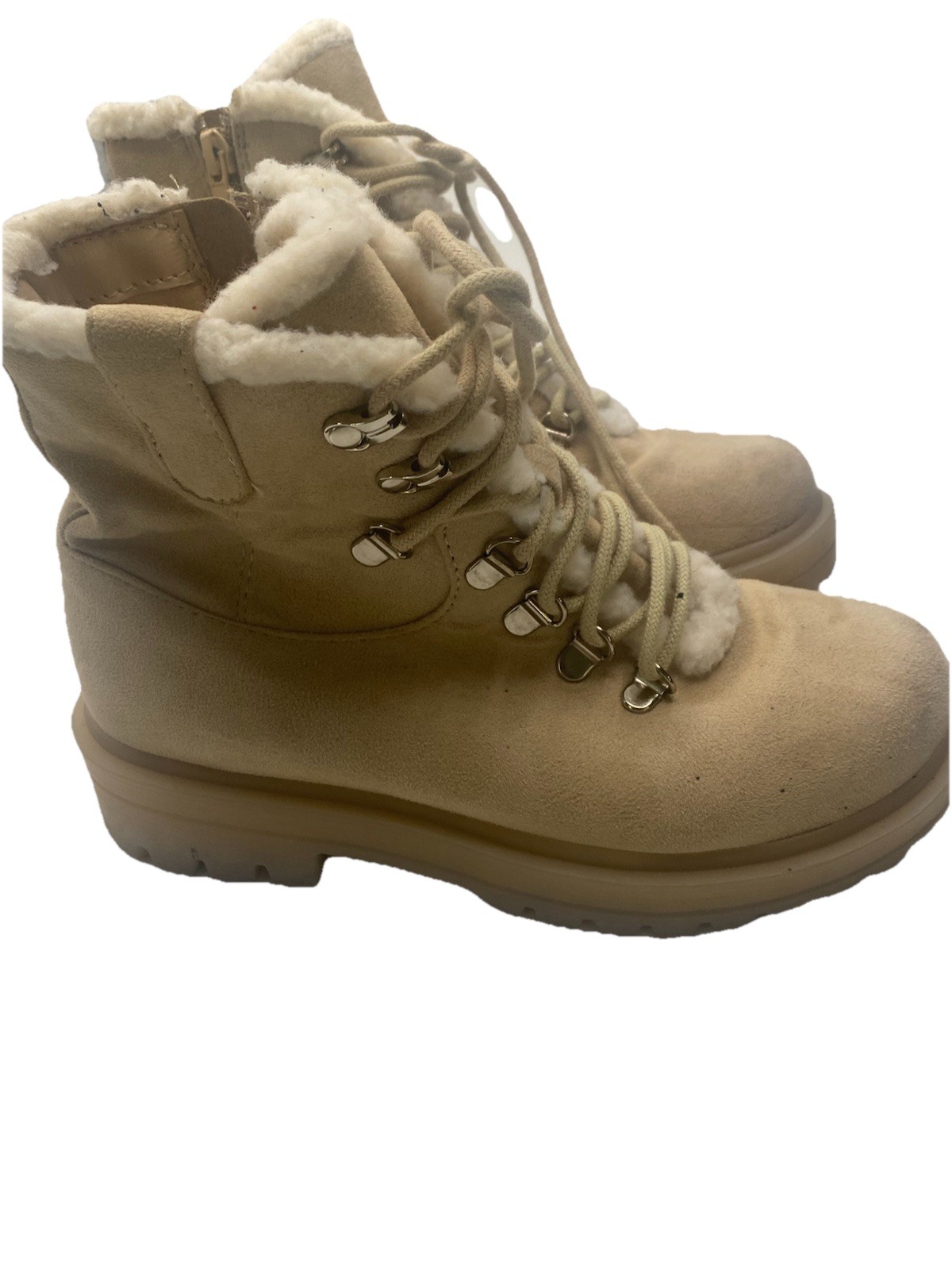 Soda Womens ankle high winter boots 7.5 all man made material faux fur