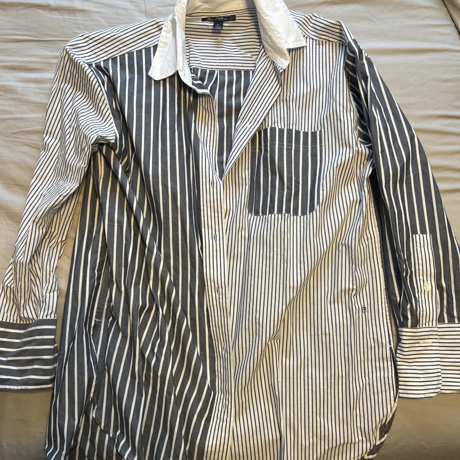 Banana Republic Womens M Organic Cotton Striped Long Sleeve