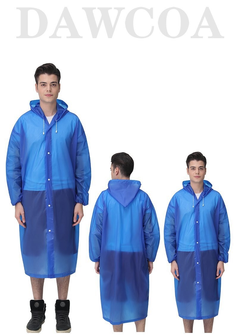 Unisex Adult Waterproof Raincoat Rain Coat Hooded Jacket Poncho Rainwear Camping