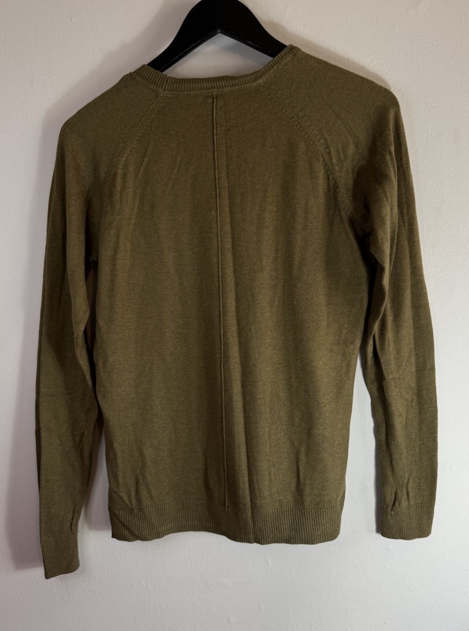 Ness Scotland Jumper With Flower Detail UK Small Jungle Green Nylon Cotton Blend