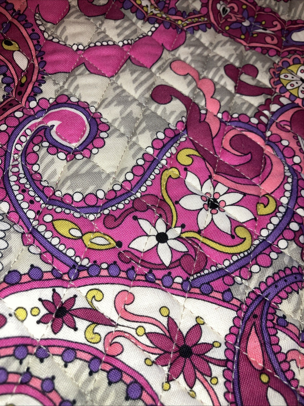 VERA BRADLEY Pink “Paisley Meets Plaid” Quilted Drawstring Cinch Backpack-Clean-