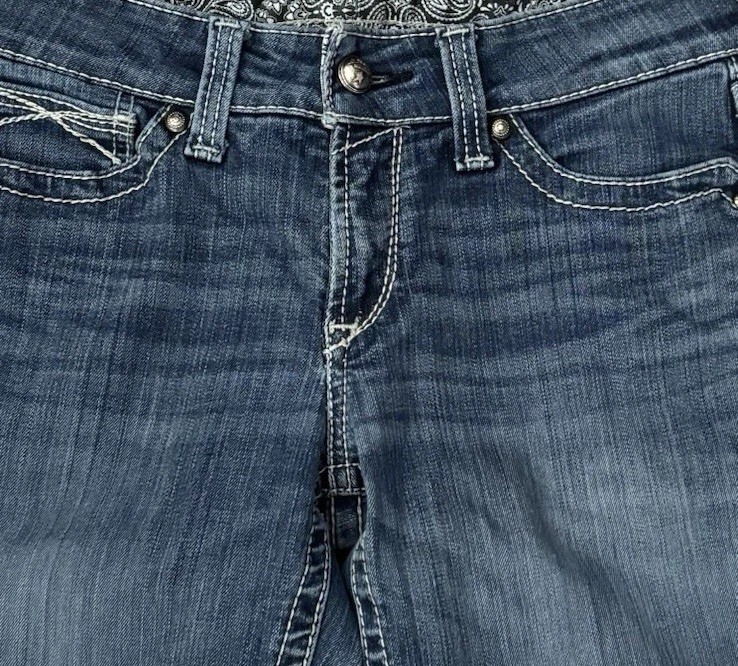 Ariat REAL Womens Jeans Straight Leg Icon Womens 30×33.5 Ocean Stretch Low-Rise