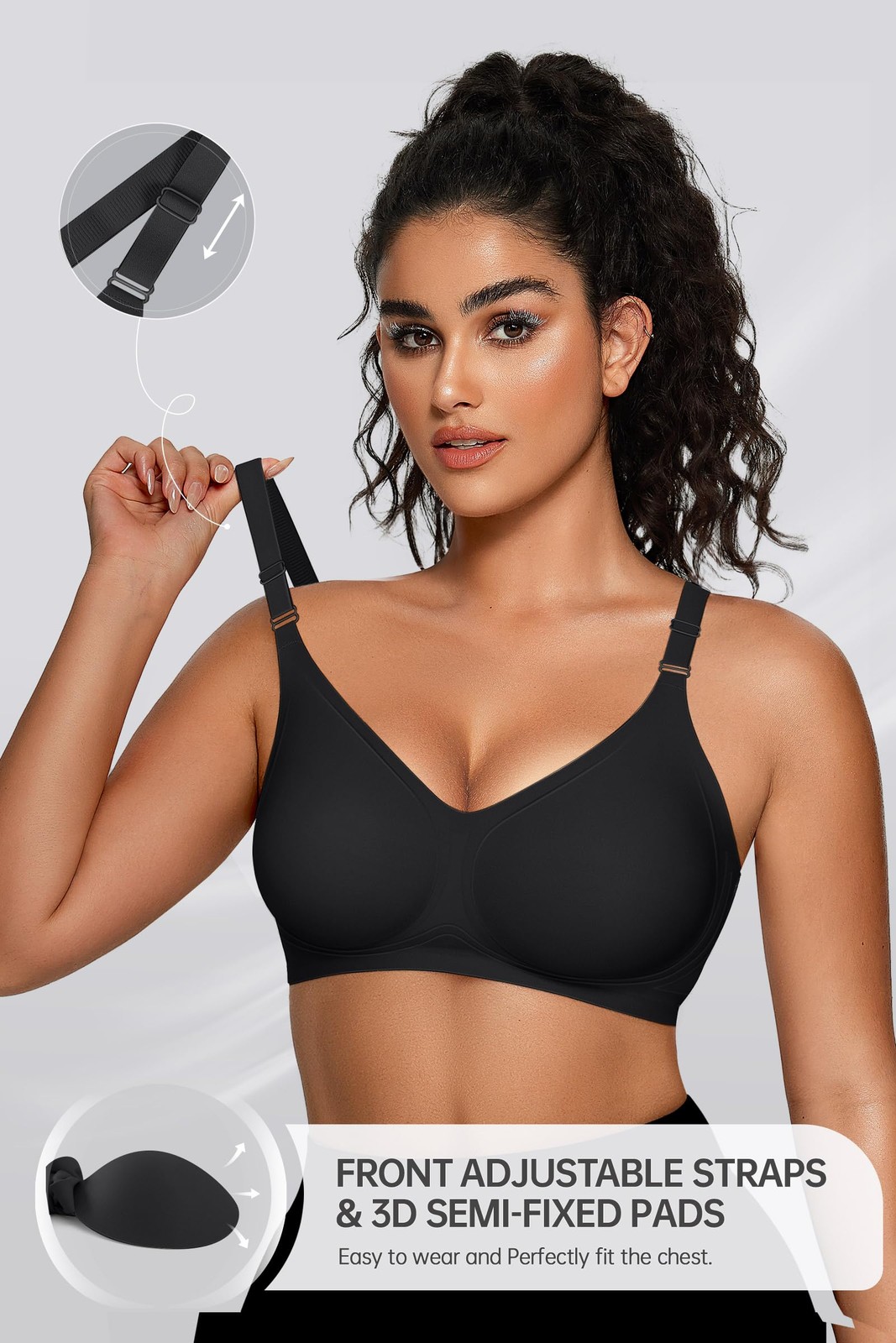 Low Back Bra Wireless Padded Bralette Comfort Halter Backless Cross Multiway USA