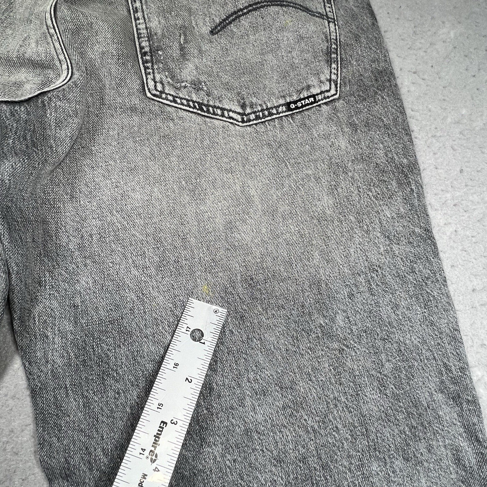 G Star Jeans Raw Type 96 Loose Distressed Zipper Fly Gray Size 32X28 Y2K Style