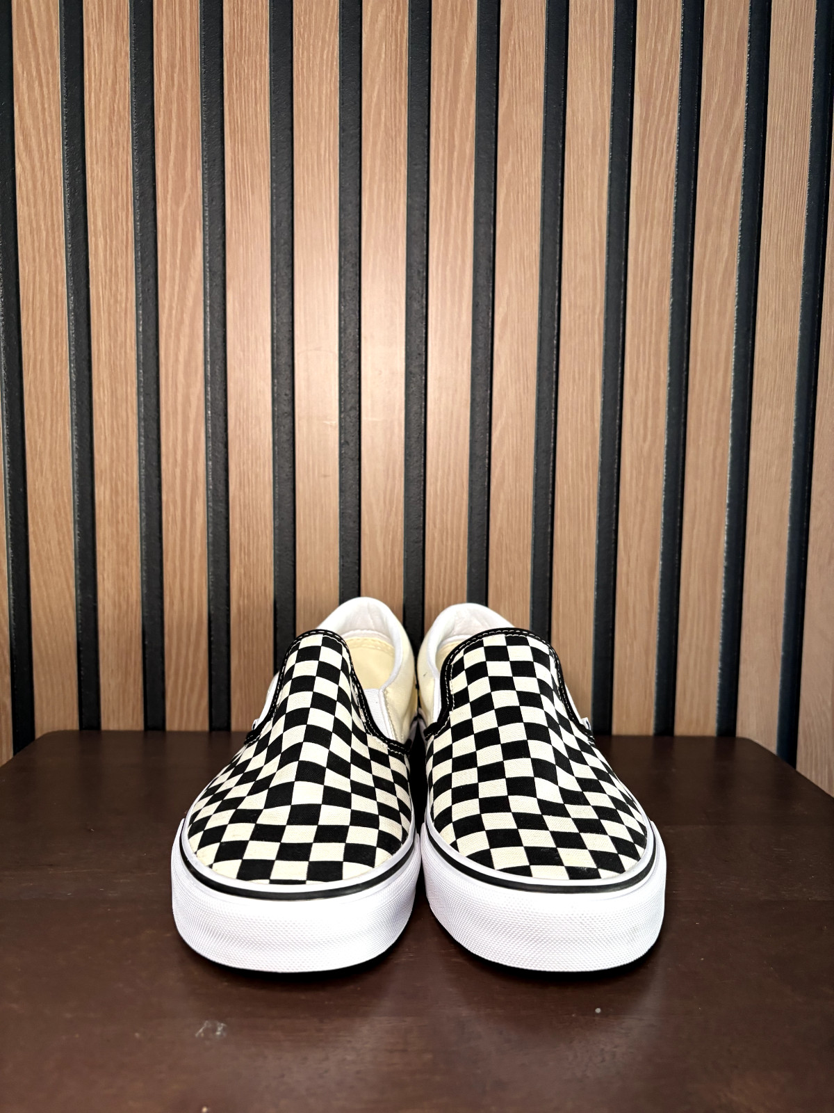 VANS Classic Slip-On Canvas Shoes Black White Checkerboard VN000EYEBWW Men’s