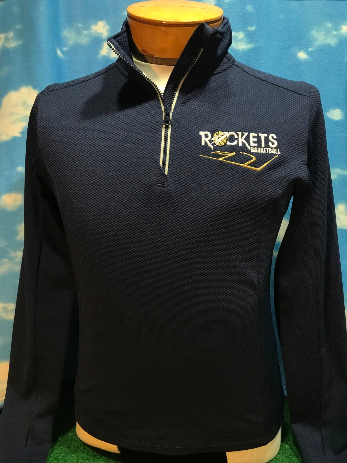 Rockets Basketball Pullover Sweatshirt 1/4 zip Medium M Womens Ladies C37