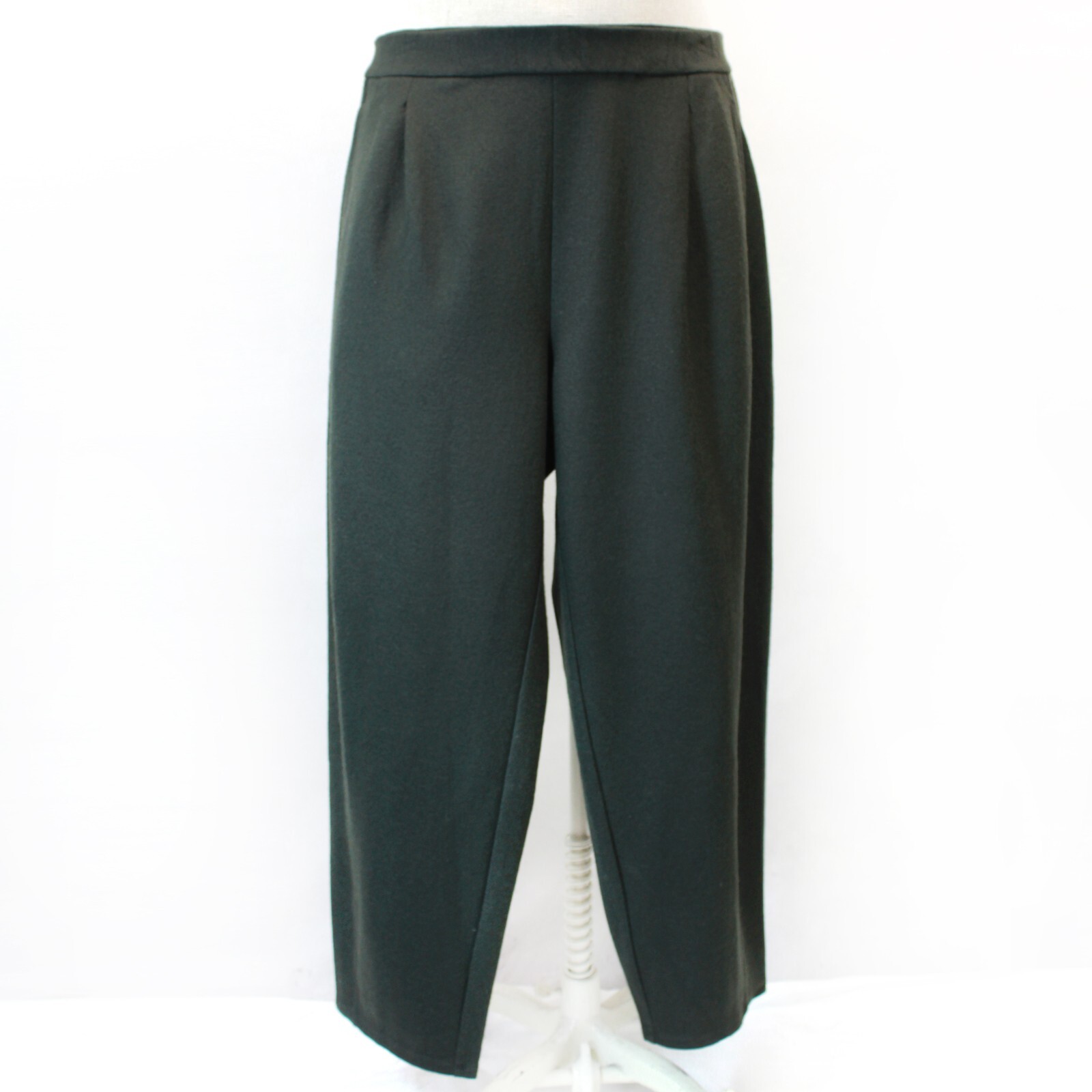 Eileen Fisher Plus Green Felted Wool Lantern Regenerative Wool Pants 3X