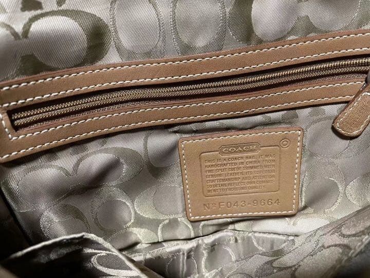 COACH Vintage Beige Suede Shoulder Bag Large A4 Business Tote 29cm 11.4in