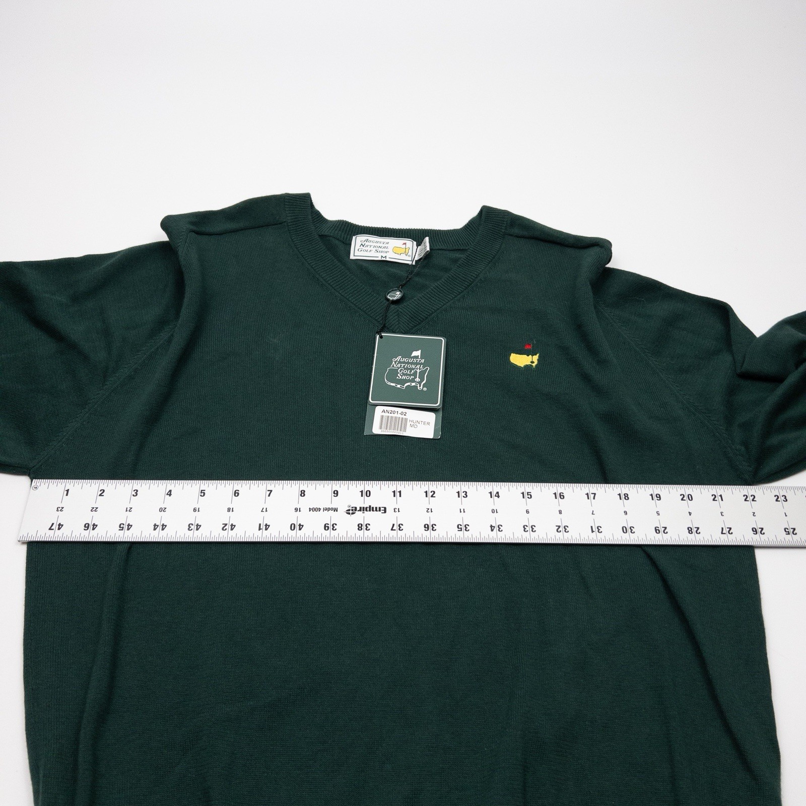 Masters Sweater Mens Medium Hunter Green V-Neck Augusta National Golf Shop Vtg