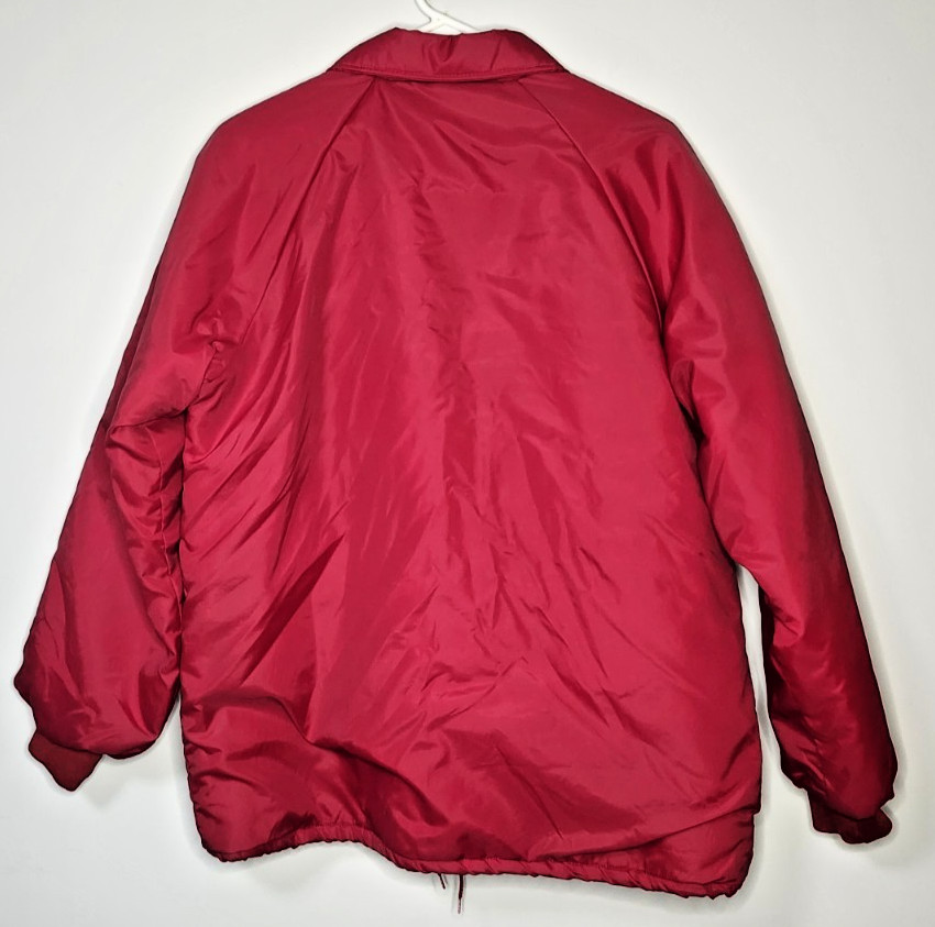 Vintage Soo Line RR Jacket Men’s M Red Hartwell Satin Fleece Lined Snap 90s USA