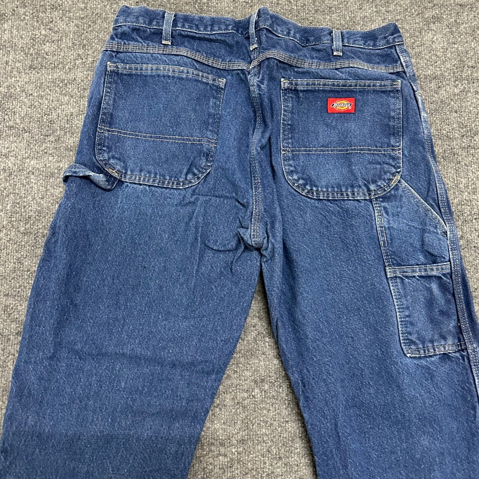 Dickies Carpenter Jeans Mens Size 34×29 Blue Denim Workwear Utility Straight Leg