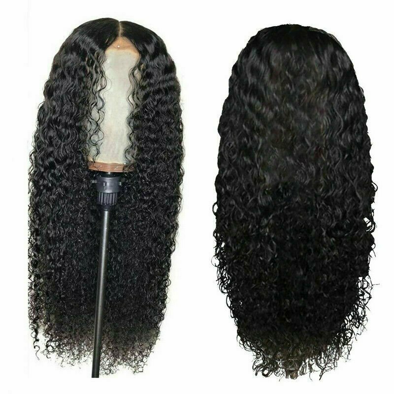 USA Human Hair Quality Wigs Womens Brazilian Human Long Curly Wavy Hair Wigs USA