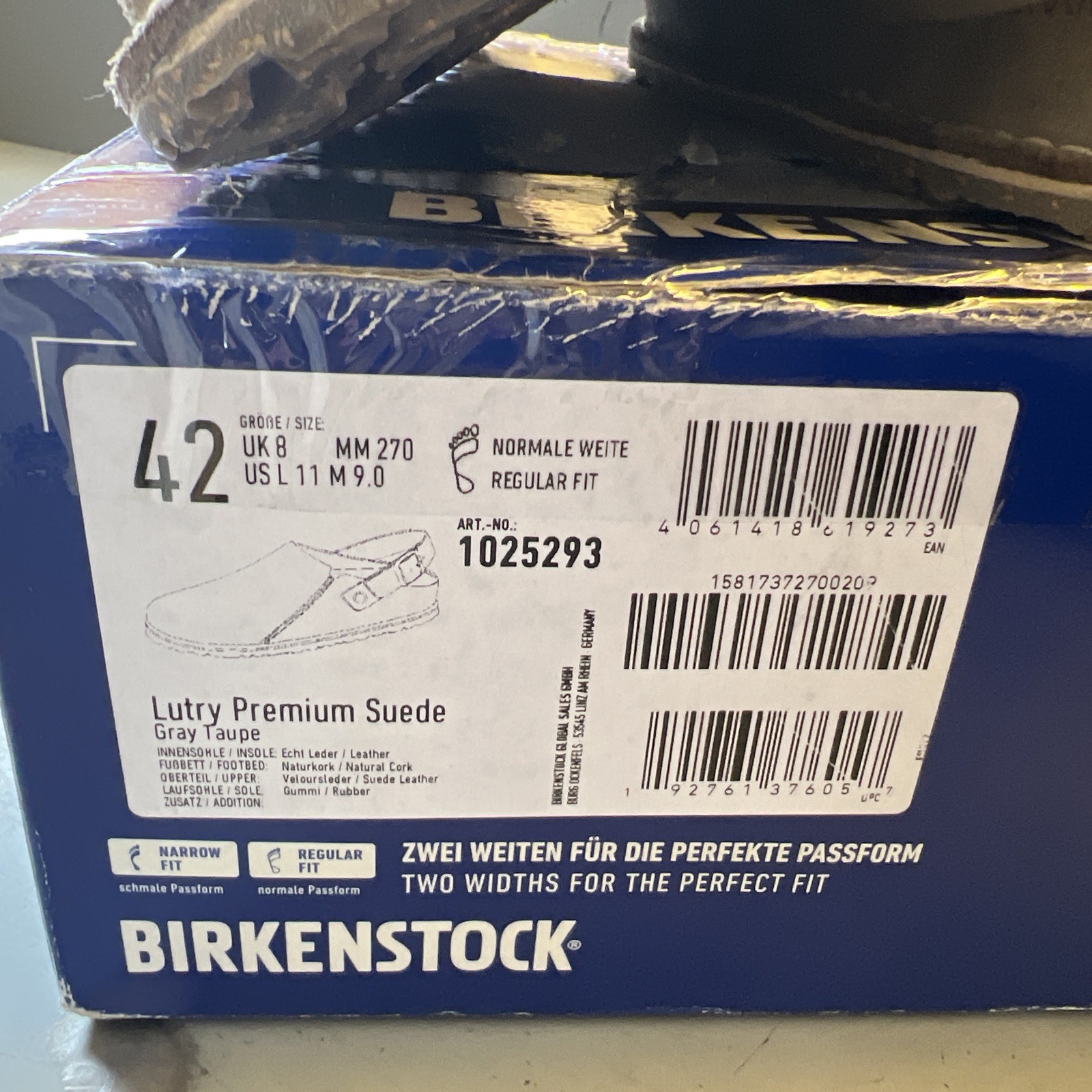UNISEX BIRKENSTOCK LUTRY PREMIUM SUEDE SUEDE LEATHER (REGULAR ) EUR 42 M9 W11