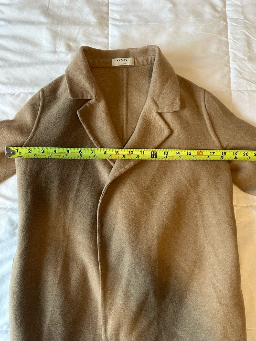 Aritzia Babaton Camel Wool Open Front Blazer Coat Mid Length Size XS
