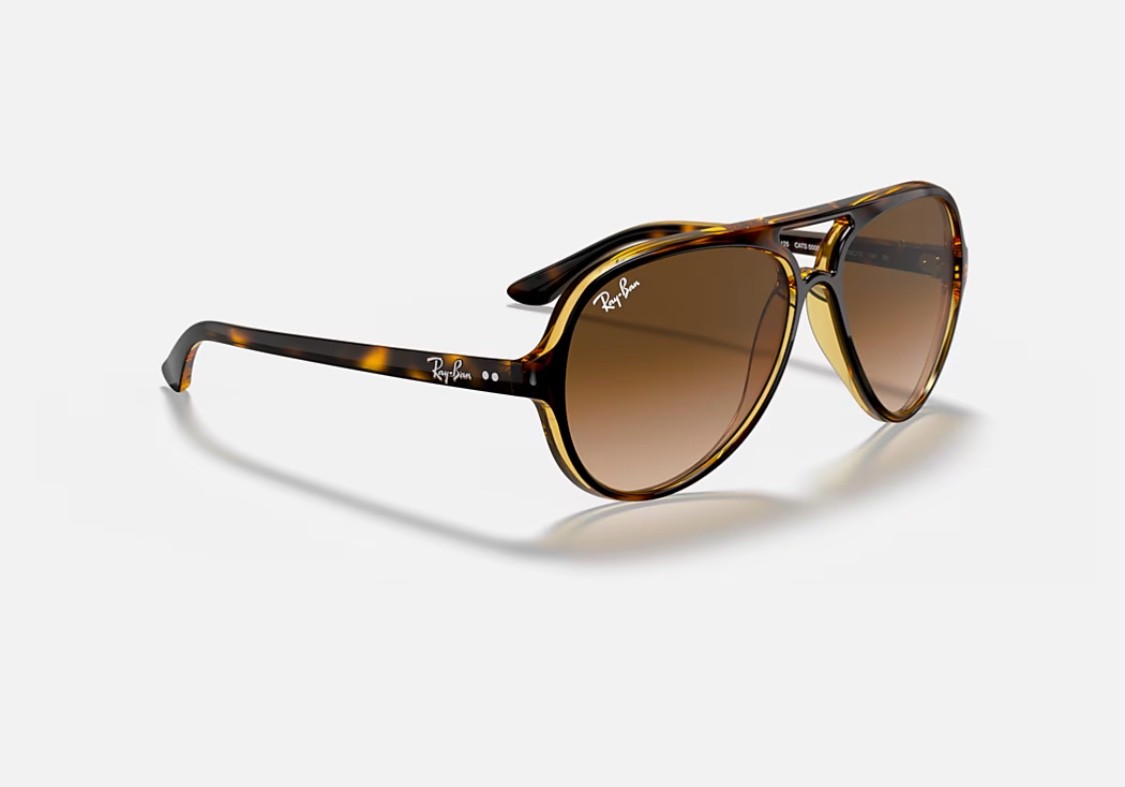 New Ray-Ban Cats 5000 Classic Light Havana Light Brown Gradient 59 mm Sunglasses