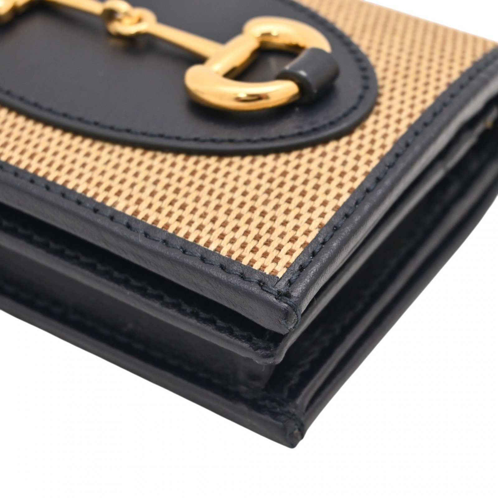 Auth GUCCI Horsebit Compact Wallet Bi Fold Wallet gu9834nr
