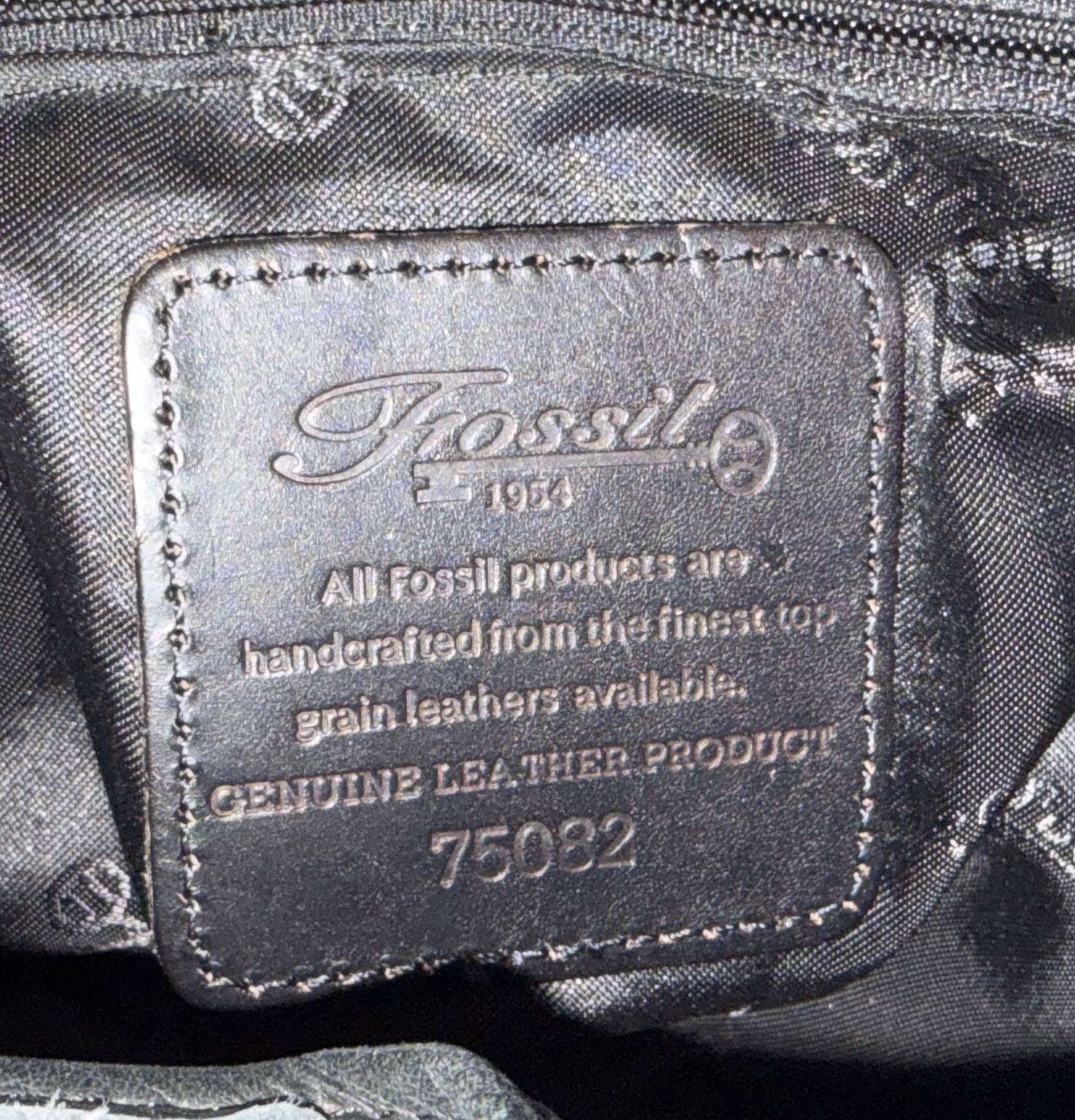 Fossil Vintage Black Leather Crossbody Bag Organizer Purse Shoulder Bag 75082