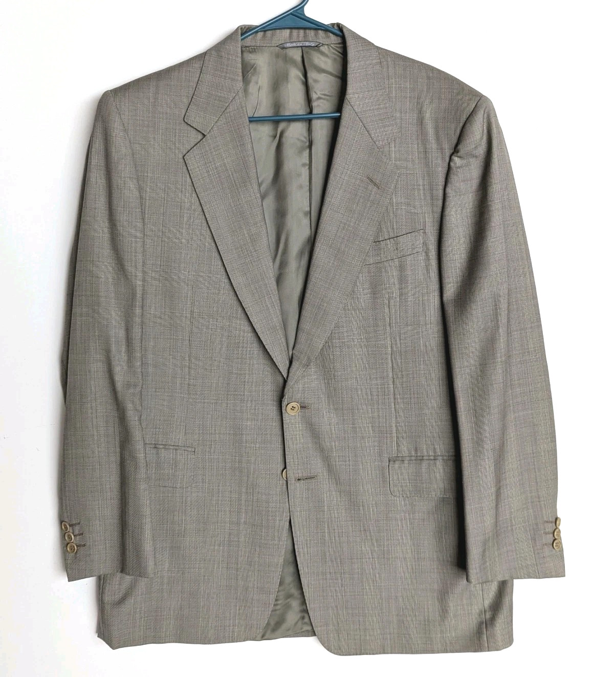 CANALI Milano Vtg Light Brown Glencheck BLAZER SUIT COAT JACKET Men’s 42R