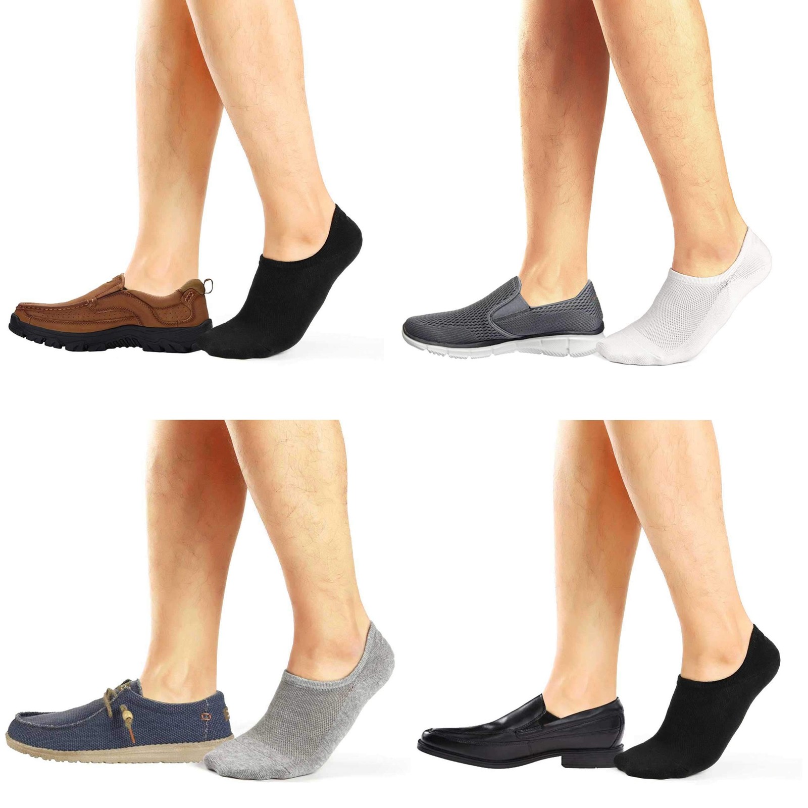 No Show Low Cut Ankle Socks Casual Cotton Socks 8-11 6 Pairs（6whiteᦀ