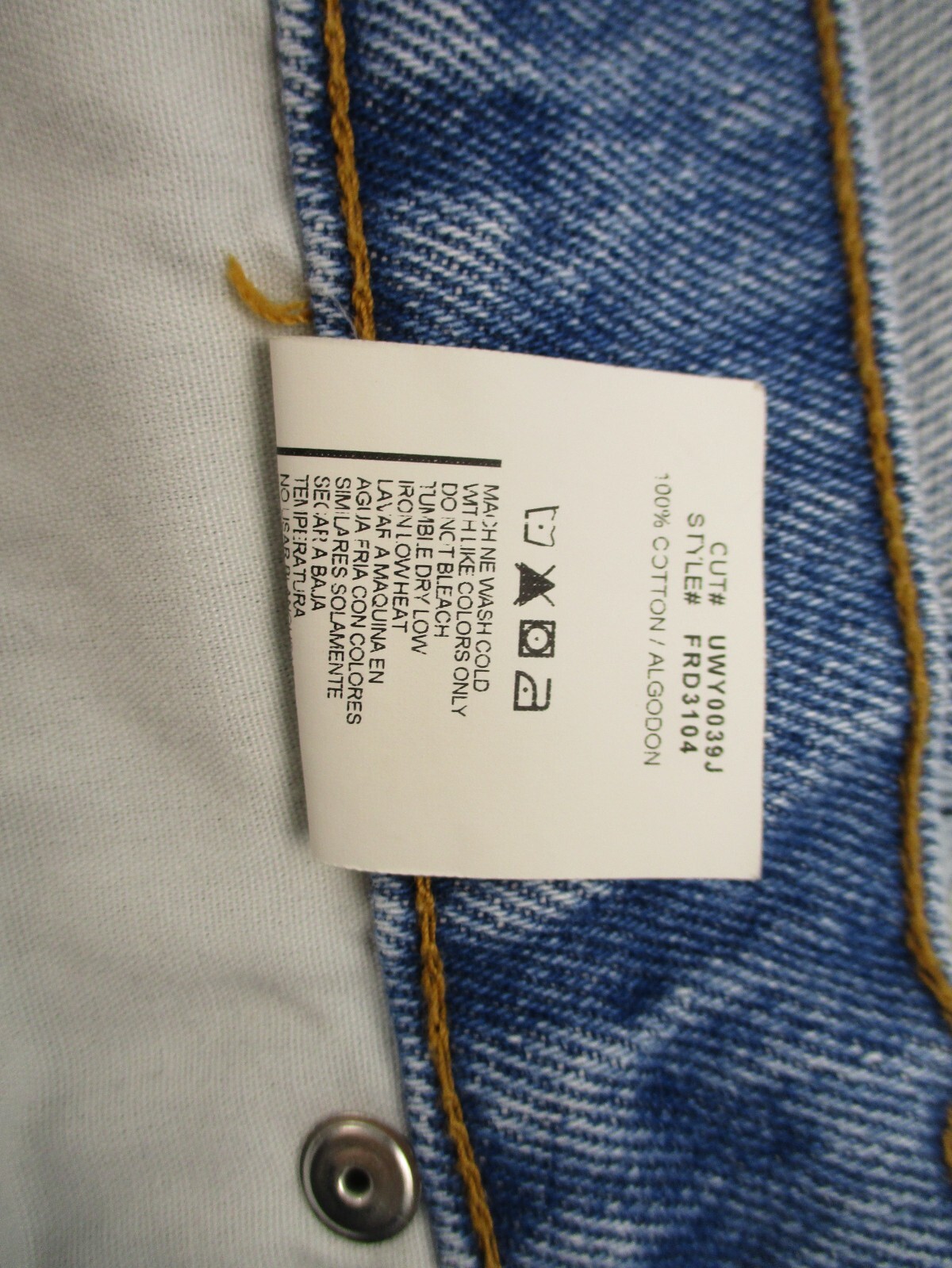 First Row Men’s Jeans 38 Blue Denim Distressed Designer Hankie Pocket Patches