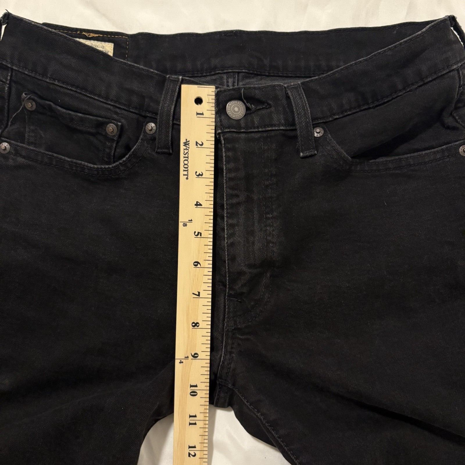 Levis 514 Straight Fit Jeans Mens 32×30 Black Dark Wash Denim Pants Red Tab