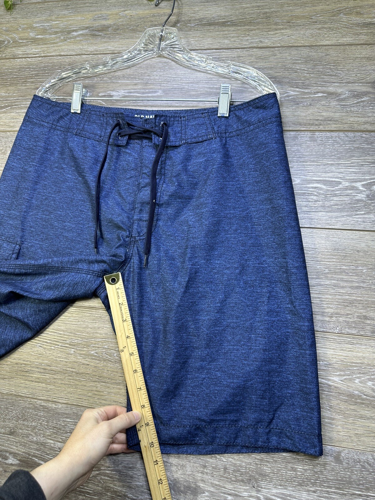 Old Navy Swim Shorts Size Medium 32-34 Waist Blue Drawstring Cargo Pocket