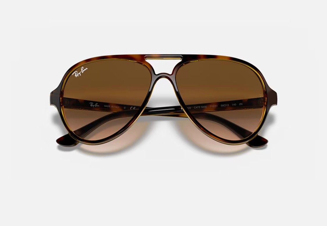 New Ray-Ban Cats 5000 Classic Light Havana Light Brown Gradient 59 mm Sunglasses
