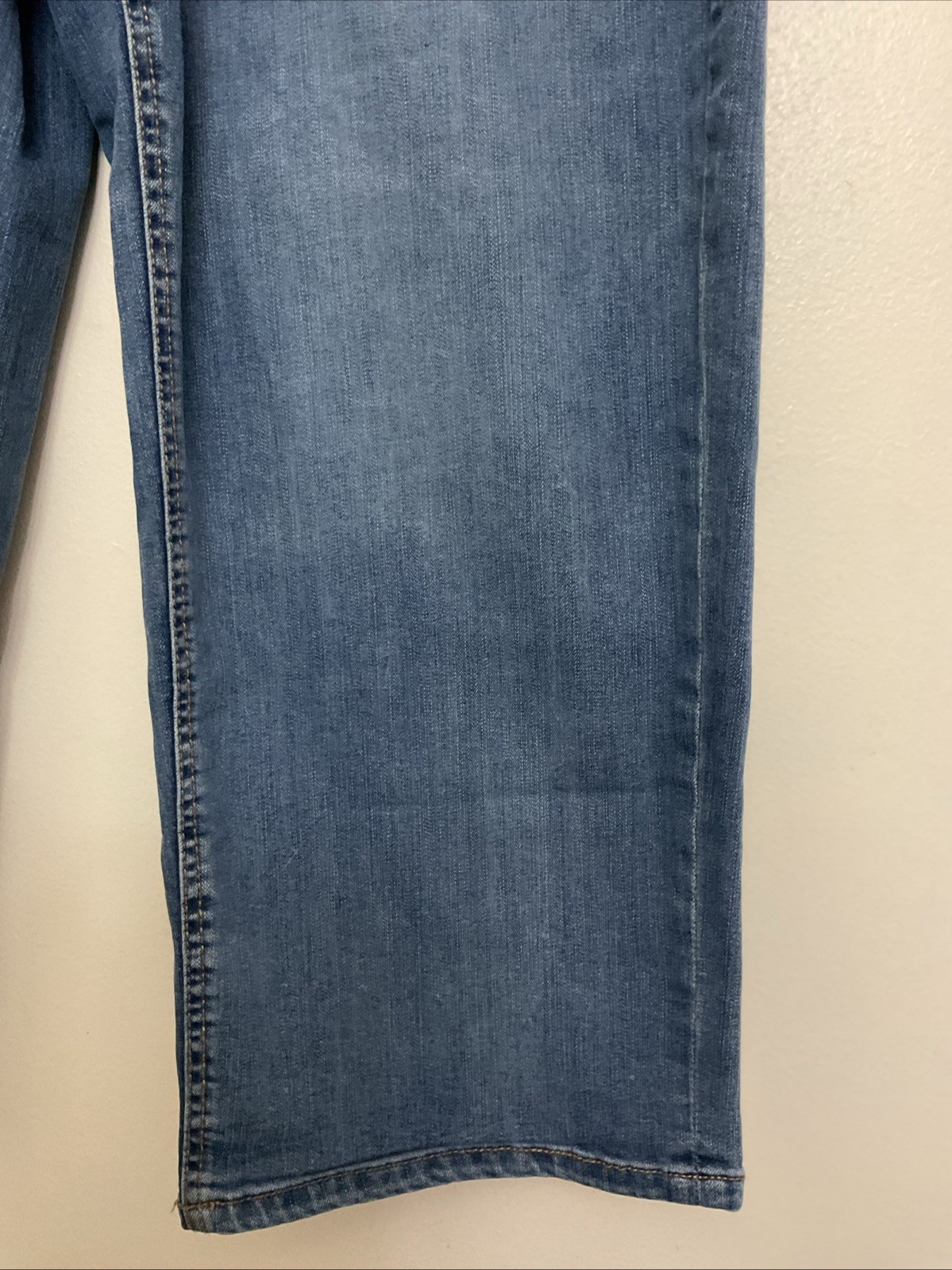 Skinnygirl Women’s Light Blue Wide Leg Crop HighRise Stretch Denim Jeans 32/14