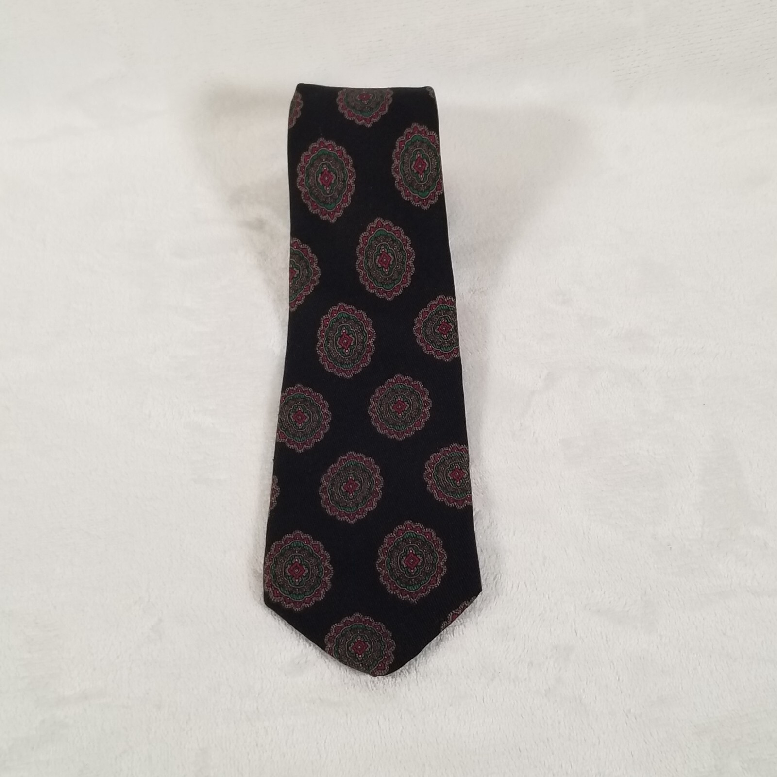 Robert Talbott Hand Sewn Tie for Nordstrom Silk Wool Medallion 3 1/8 x 57 3/8
