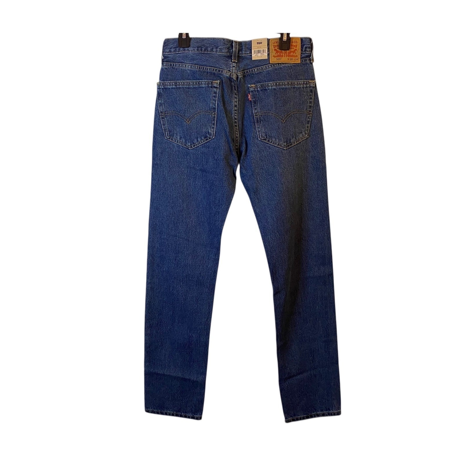 Levi’s 505 Regular Fit Blue Denim Jeans Men’s Size 30×34 Straight Leg Cotton