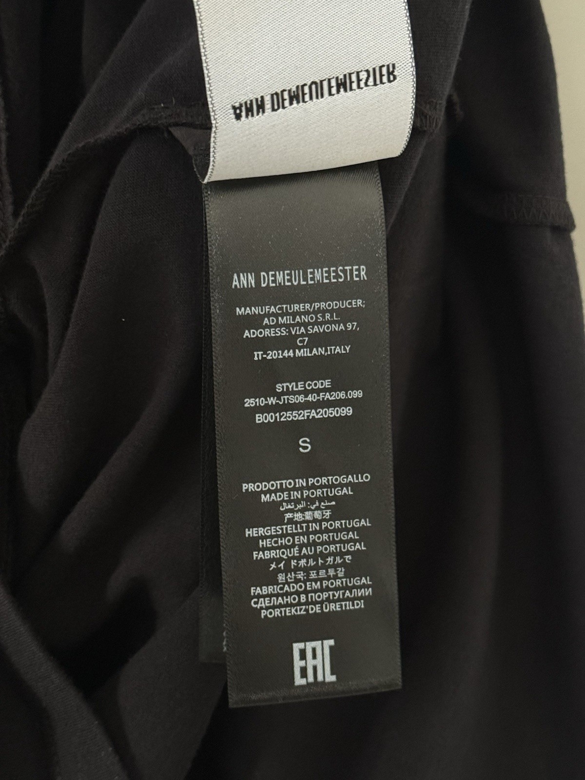 Ann Demeulemeester Black Dieter October’s Portrait Oversized Emil T-shirt