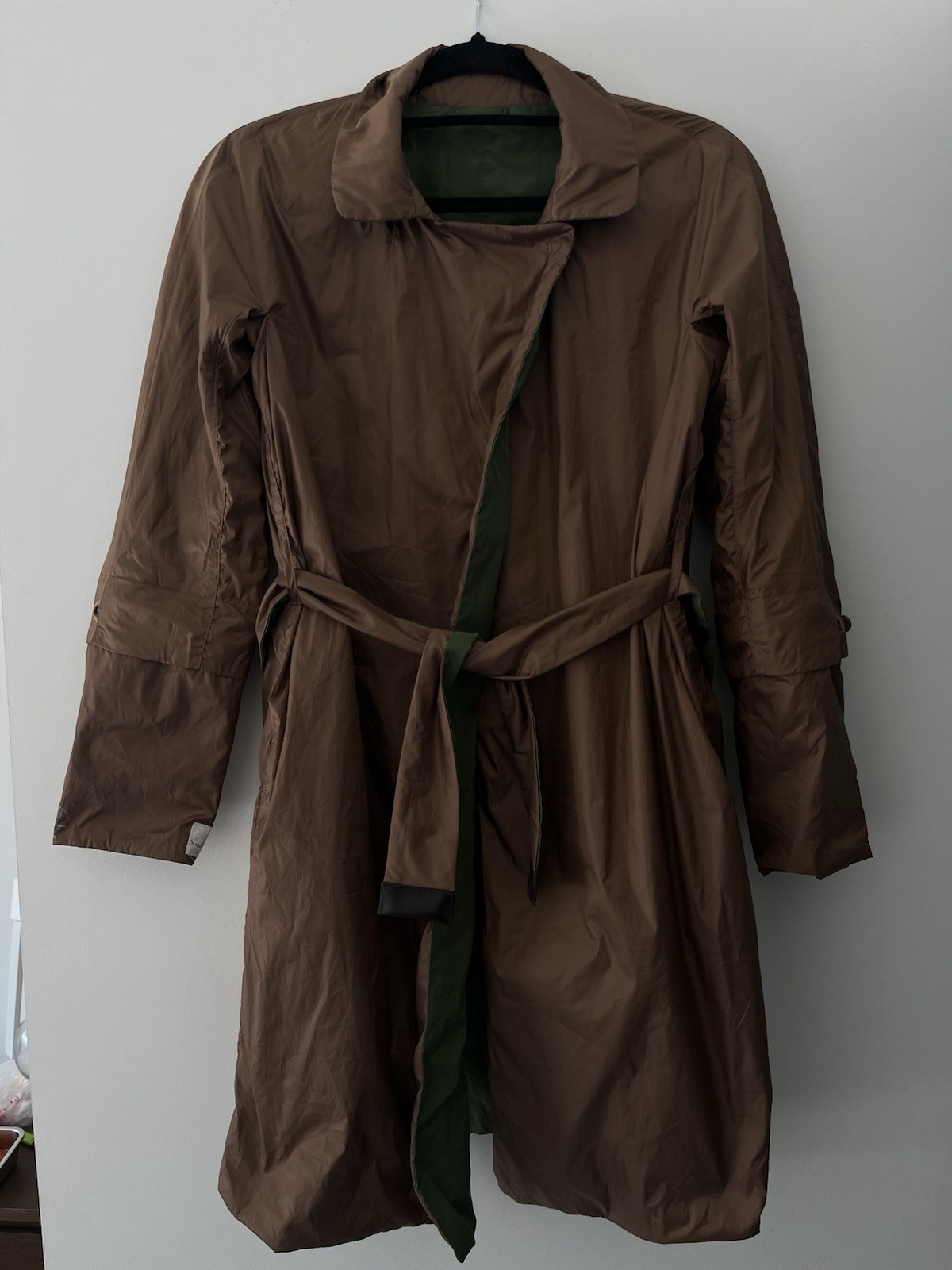 S Max Mara Reversible Trench Coat Green Brown IT36 / US4 Made in Italy jacket