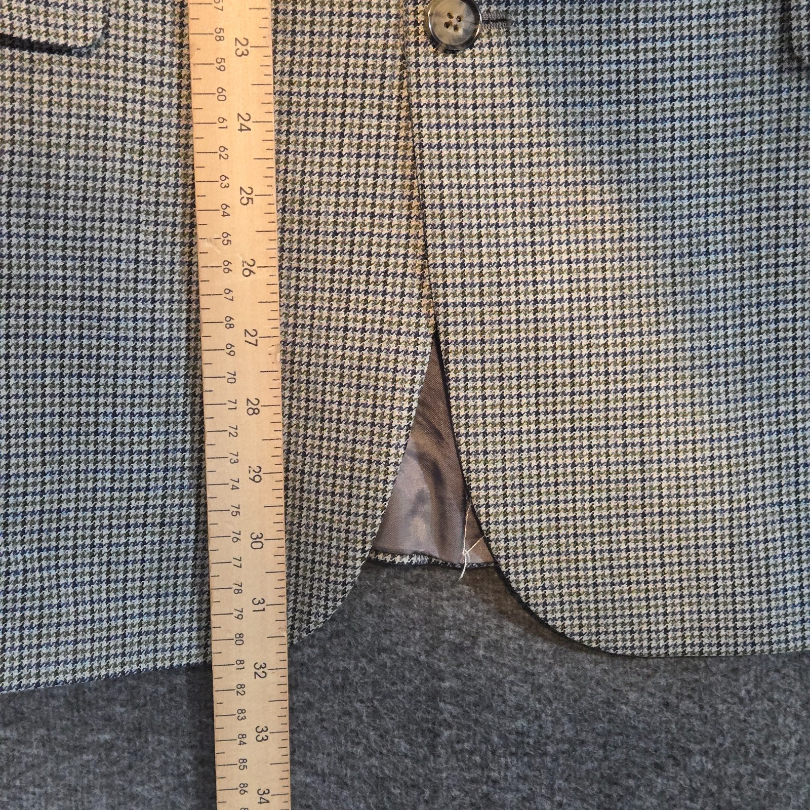 Brooks Brothers 1818 Mens Gray Houndstooth Suit Jacket Blazer 100% Wool 40R