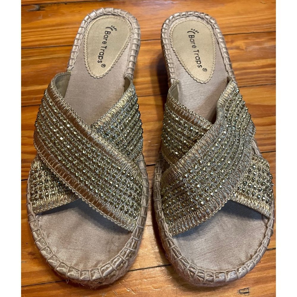 Baretraps Gold Espadrilles Sandals for Women Size 6.5