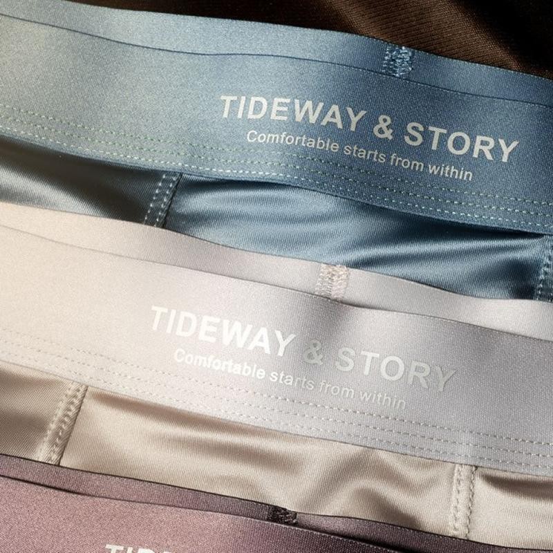 4pcs Men’s Underwear Ice Silk High-end Men’s Light Luxury Satin Silk Breathable