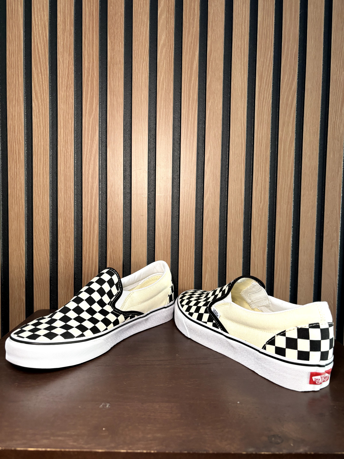 VANS Classic Slip-On Canvas Shoes Black White Checkerboard VN000EYEBWW Men’s