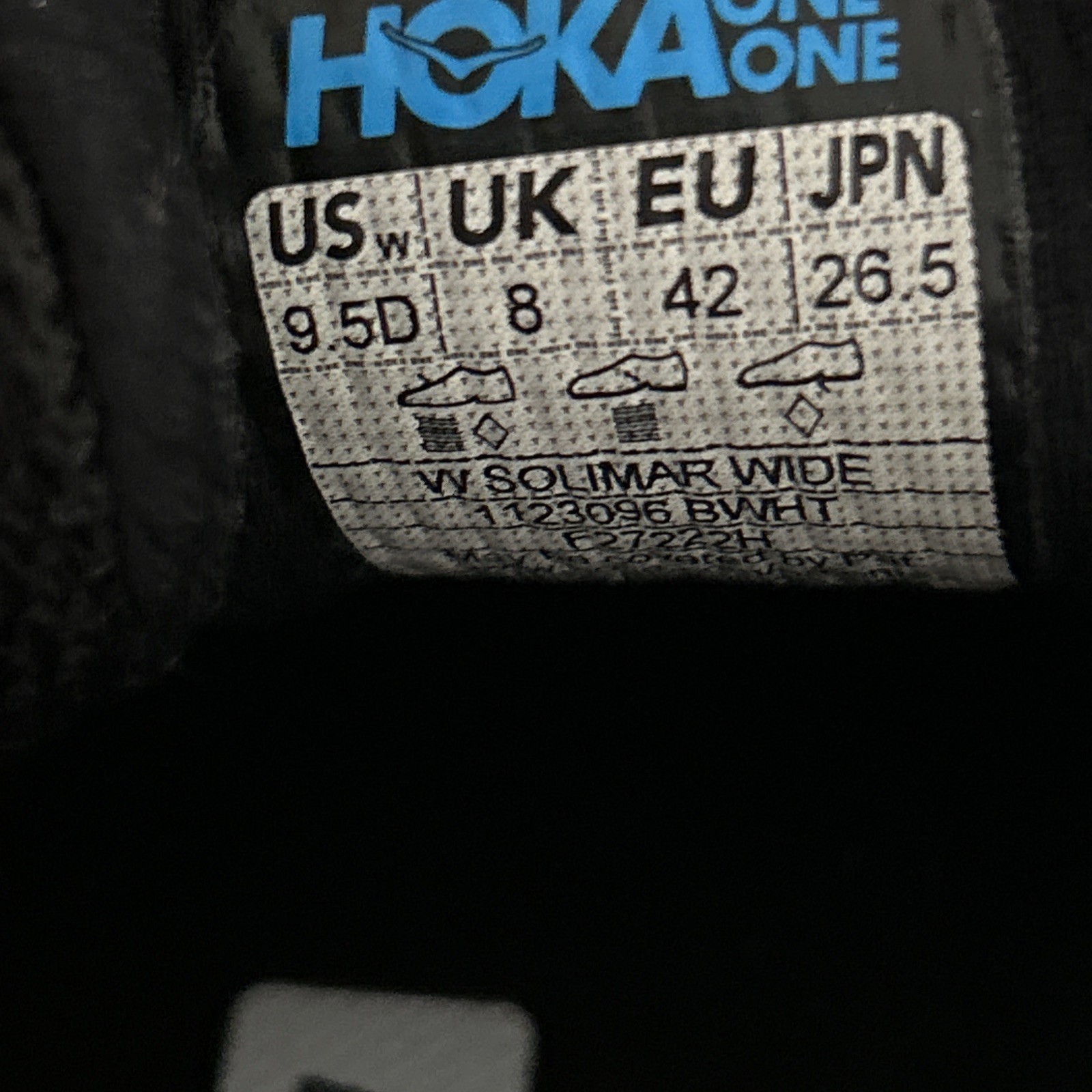 Hoka One One HOKA Solimar Black White Women’s Size 9.5 D WIDE NIB