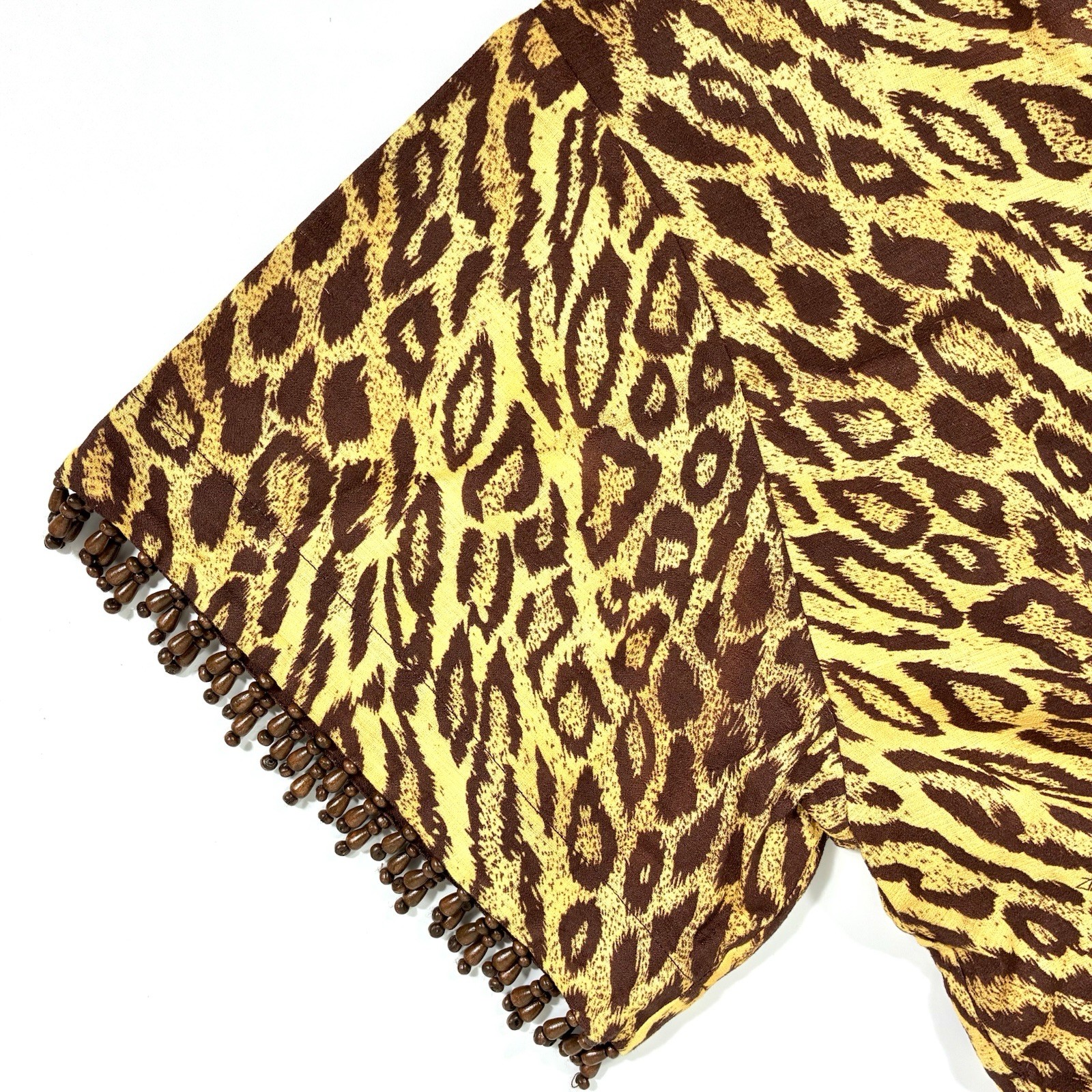 Zimmermann Coco Bead Embellished Leopard Print Cotton Shirt US 6 AU 1 Loose NWT