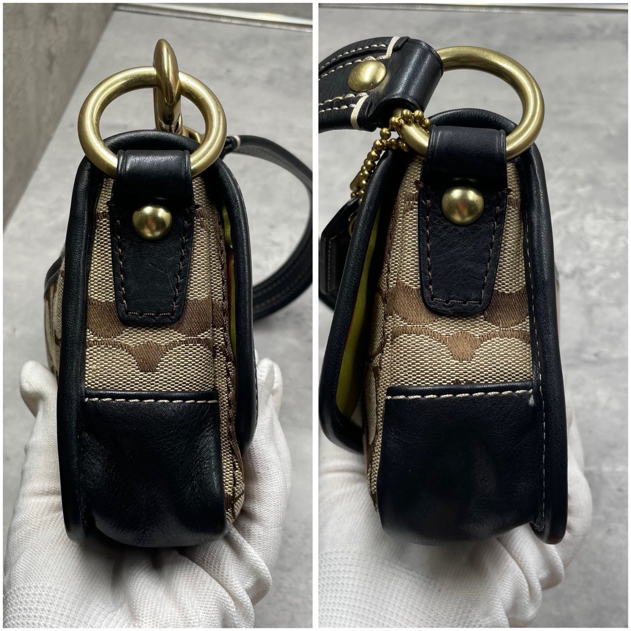 Coach 10335 Legacy Shoulder Bag Turnlock Signature Used Authentic Vintage Black