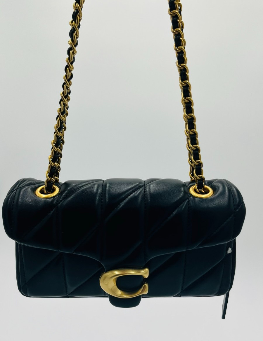 Coach Tabby 20 Black Pillow Quilted Leather Shoulder Crossbody Bag Women Purse