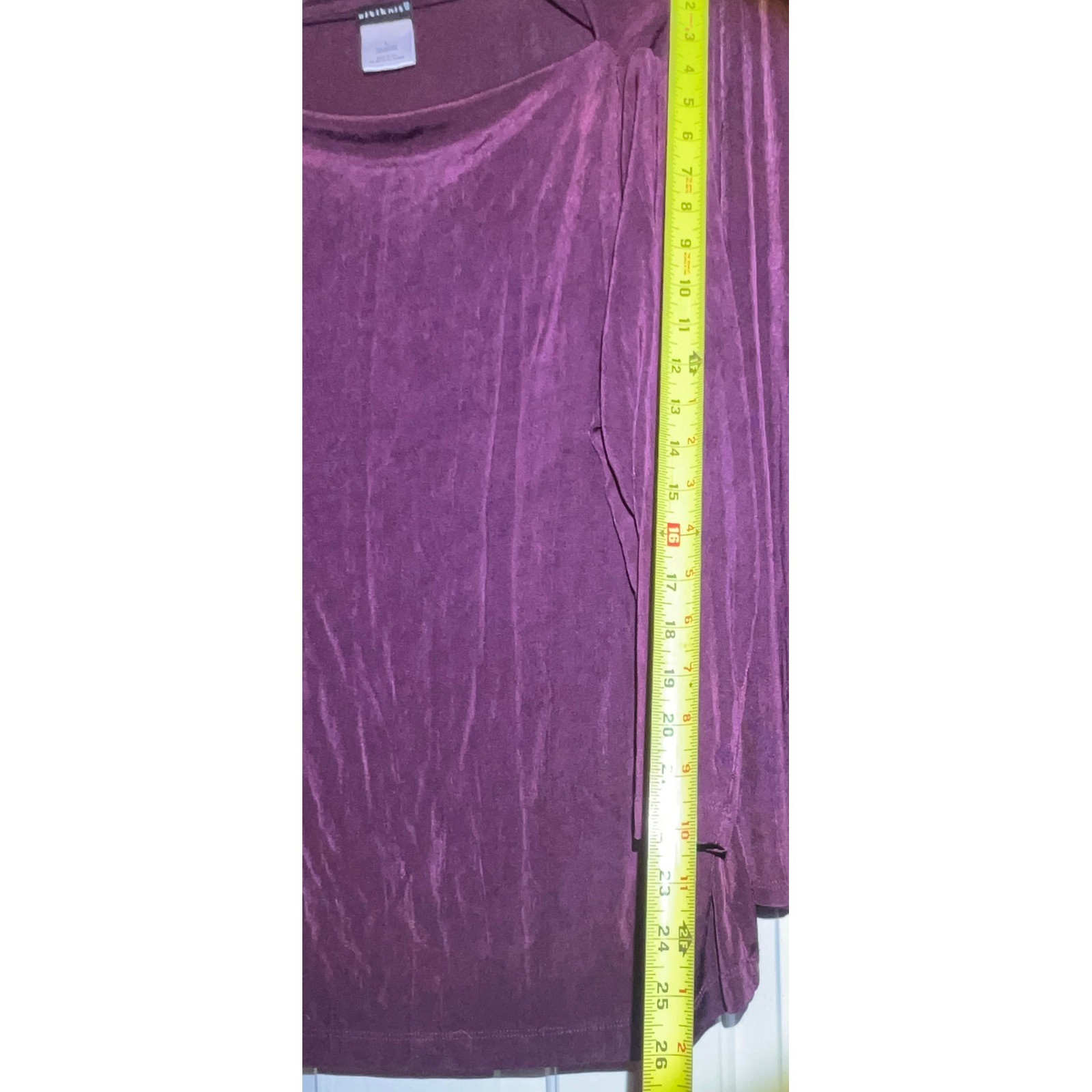 Citiknits Plum Purple Slinky Knit 2 Piece Set Top and Midi Skirt Women Large